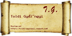 Toldi Gyöngyi névjegykártya