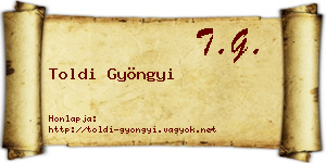 Toldi Gyöngyi névjegykártya